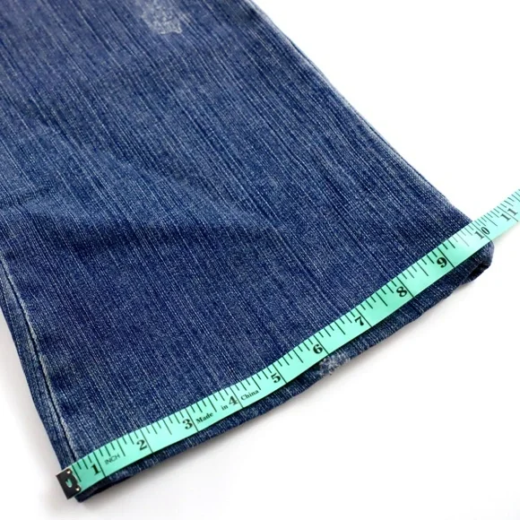 Elie Tahari Blue Boot Cut Jeans with Silver Floral Embroidery - Picture 8 of 8